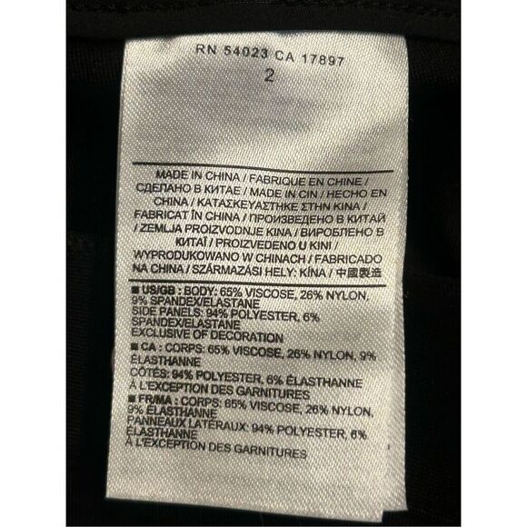 BANANA REPUBLIC BLACK Ponte Knit Stretch Legging Faux Leather side Pane Size 2 ( - Picture 9 of 9